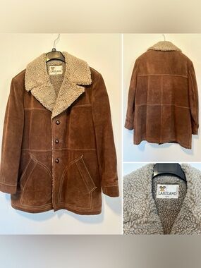 Vintage Lakeland rancher jacket sherpa suede shearling Mens 44 Yellowstone vibes